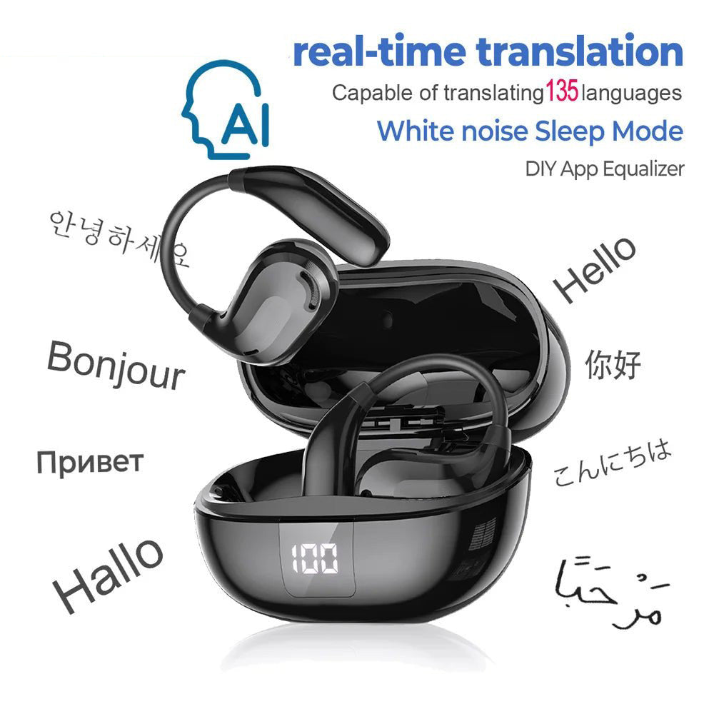 XT66PRO AI Translator Earbuds – 135+ Languages, Waterproof, 90H Battery, ASMR Headset