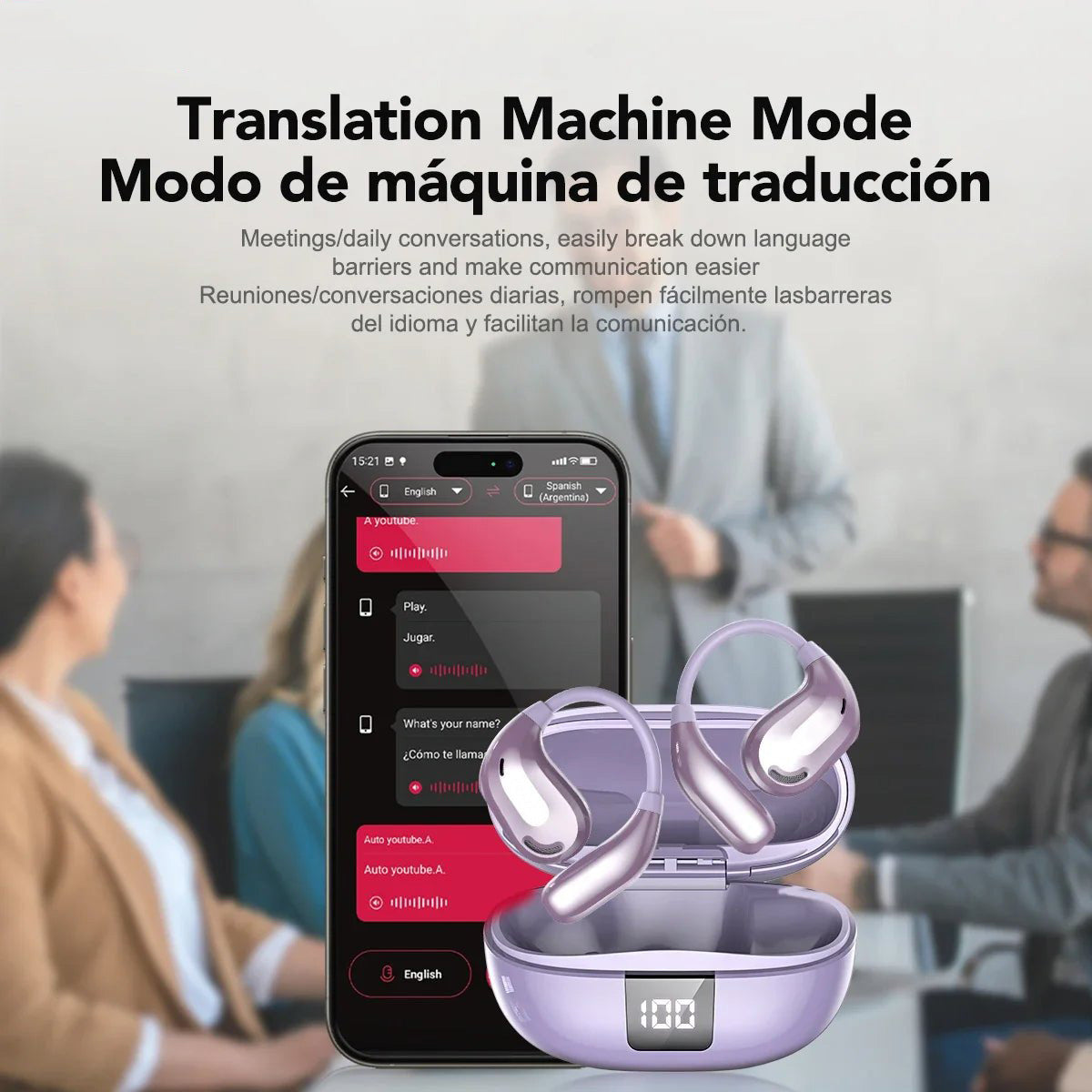 XT66PRO AI Translator Earbuds – 135+ Languages, Waterproof, 90H Battery, ASMR Headset