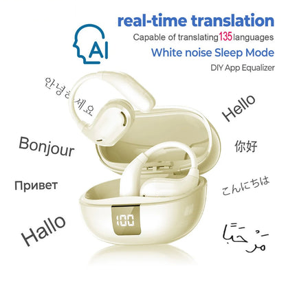XT66PRO AI Translator Earbuds – 135+ Languages, Waterproof, 90H Battery, ASMR Headset