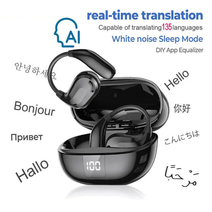 XT66PRO AI Translator Earbuds – 135+ Languages, Waterproof, 90H Battery, ASMR Headset